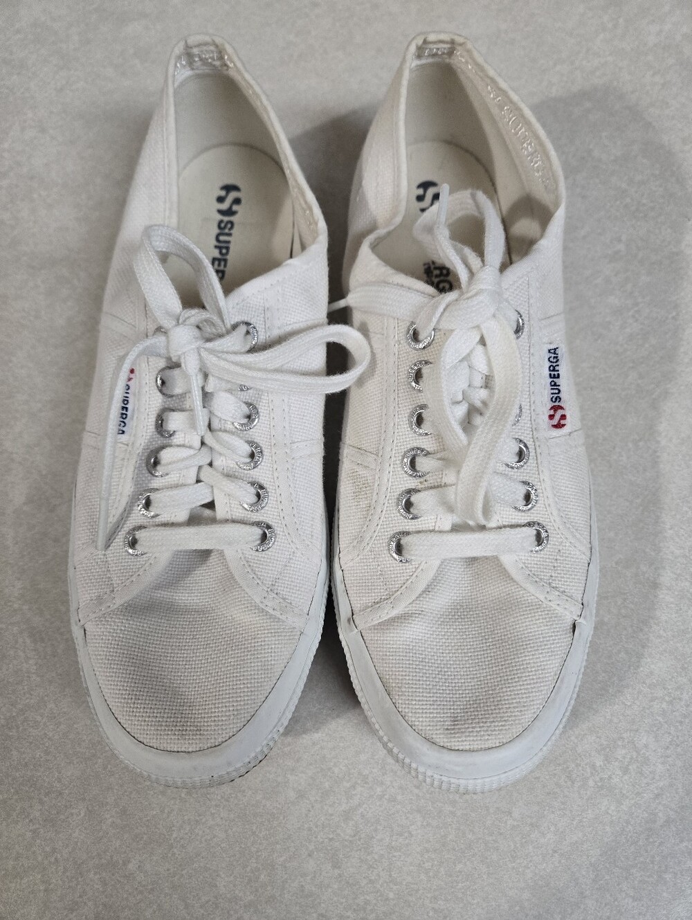 Superga 2750 Cotu Classic White Canvas Sneakers Size Women 9.5 And Men Size 8